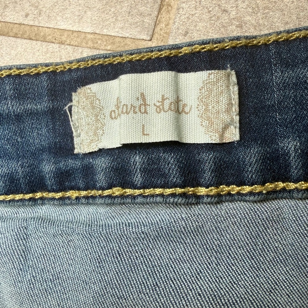 Alter'd State‎ Denim Mini Skirt Women L Blue EUC Button A-Line Festival Boho - Picture 2 of 6